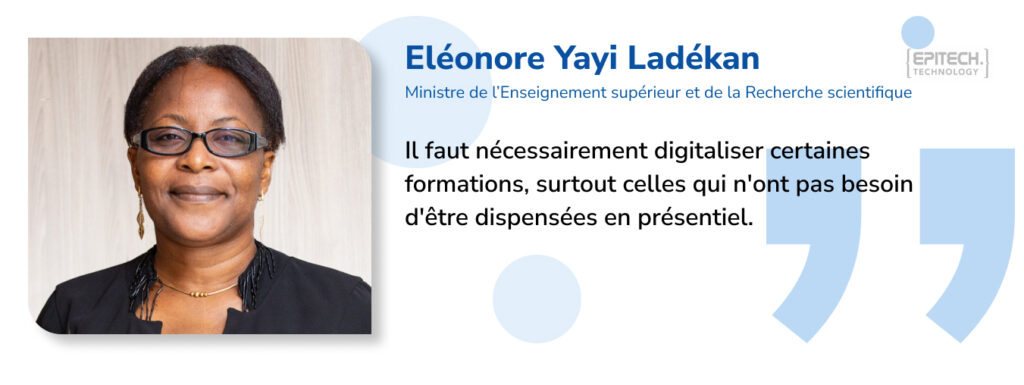 Eléonore Yayi Ladeka, ministre de l'enseignement supérieur et de la recherche scientifique du Bénin au cours du webinaire de La Nation sur la mise à jour des curricula de formation 